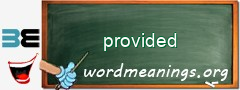 WordMeaning blackboard for provided